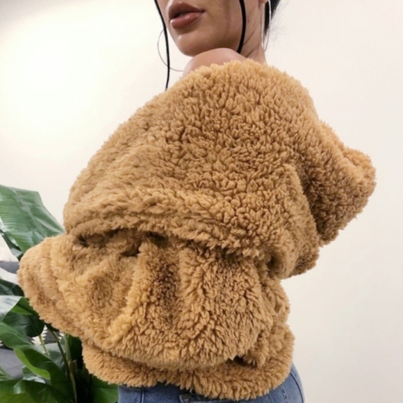 TAN SOOOO SOFT FLEECED HOODIE - Picture 5 of 5